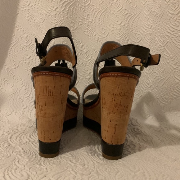 Coach Guileietta Wedge Sandal Blue & Cork Size 9.5 - Picture 4 of 11